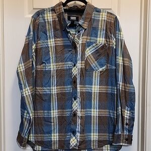 Alaskian Hardgear by Duluth Trading Company Flannel Tunic XL brown & Blue
